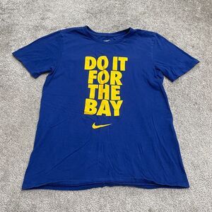 The Nike Tee Athletic Cut Graphic T-Shirt Womens Small Blue Crew Neck Casual Top